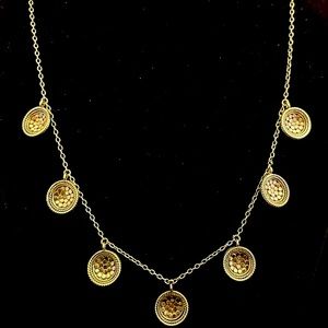 ANNA BECK 18k Gold Plated Over Sterling Silver Necklace EUC Free Shipping